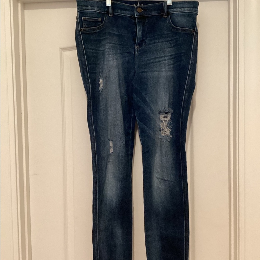 Distressed Blue Jeans Leggings
